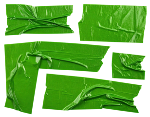 Abstract fragmented green shapes