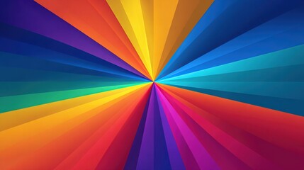 Abstract radial burst with vibrant, saturated stripes emanating from center