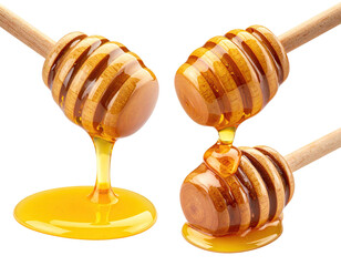 Honey dripping from wooden dippers (1)