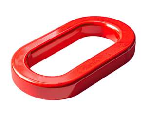Red Oval-Shaped Industrial Part