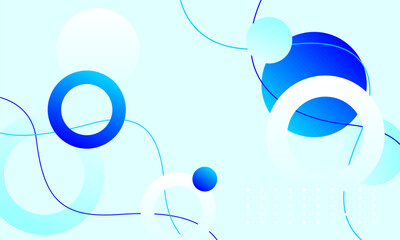 Minimal Abstract Circles with Blue Neon Accents