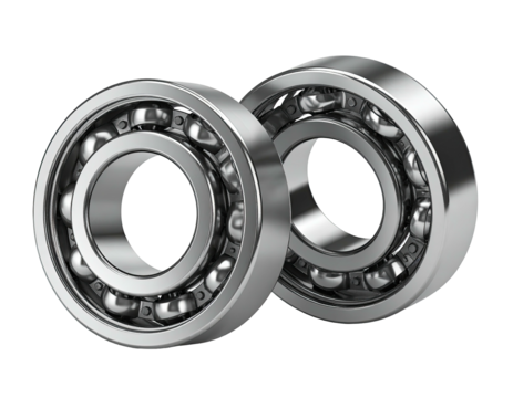 Two metallic bearings in close proximity