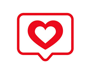 Red heart icon in a speech bubble