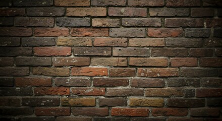 Obraz premium Old brick wall with varied colors showcasing vintage construction materials