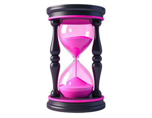 3D rendered hourglass with pink sand