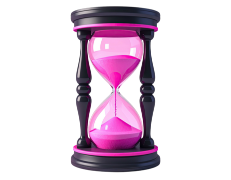 3D rendered hourglass with pink sand