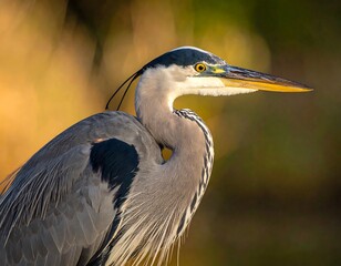 Fototapeta premium Close-up profile of a great blue heron