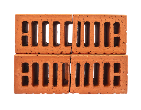 Two rows of terracotta bricks