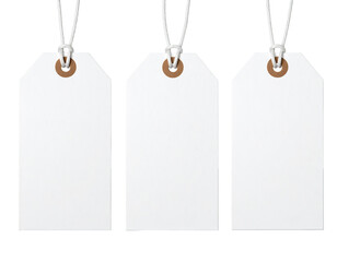 Three blank price tags