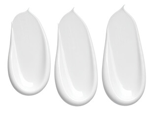 Three smooth, creamy white smears