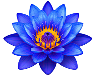 Vibrant blue lotus flower