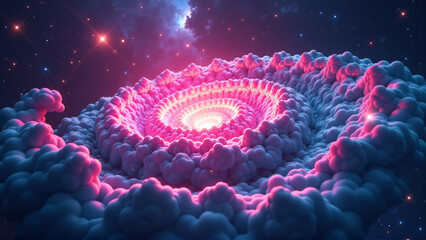 Obraz premium Cosmic Energy Vortex: A Swirling Nebula