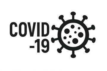 Obraz premium Covid-19 coronavirus disease vector icon. Global pandemic awareness illustration. Health medical symbol for infection prevention. Simple black graphic sign for medicine design.