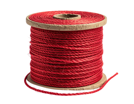 Red thread spool, close-up view