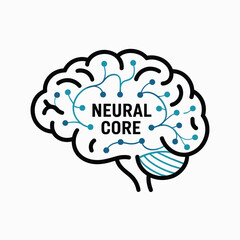 Neural Core Brain with Artificial Intelligence Network Illustration