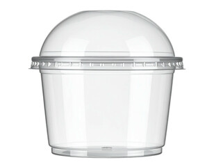 Clear plastic cup with dome lid