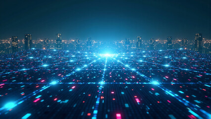 Futuristic Urban Data Network Vista