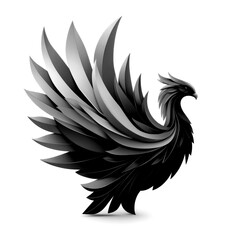 Obraz premium paper phoenix displaying feathers in of orange, red, and showcasing artistic design and creativity