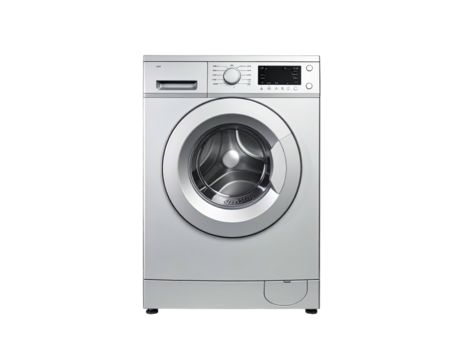Modern silver washing machine (2)
