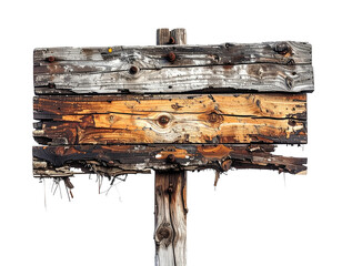Weathered wooden signpost