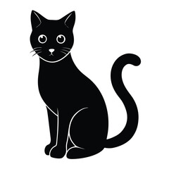 black cat silhouette vector icon
