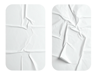 Two crumpled white sheets of paper