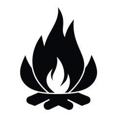 campfire silhouette vector icon
