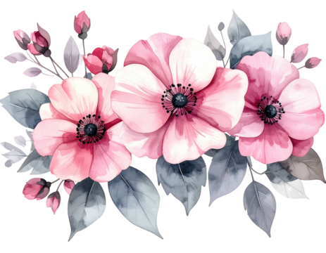 Delicate watercolor floral bouquet