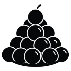 cannonball pile silhouette vector icon