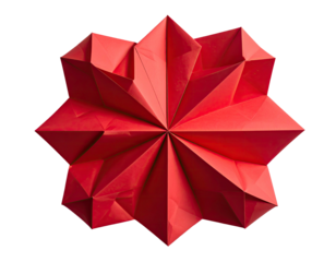 Red paper star origami