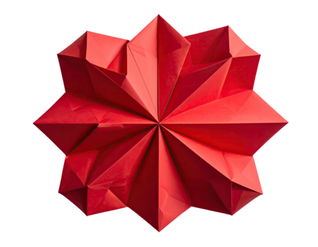 Red paper star origami