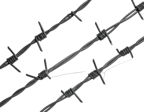 Close-up view of barbed wire