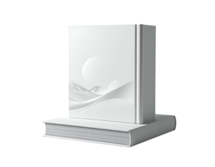 White book stack, minimalist design