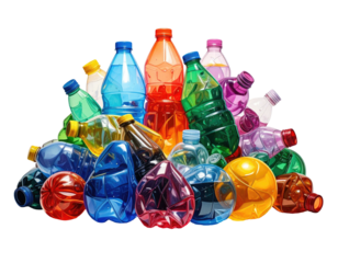 Colorful plastic bottles