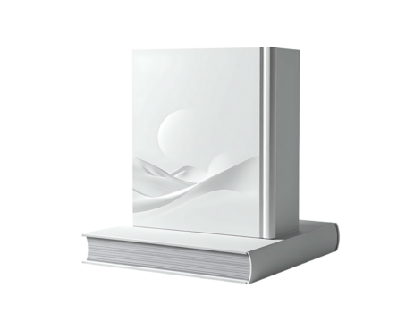 White book stack, minimalist design