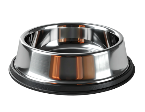 Polished stainless steel pet bowl