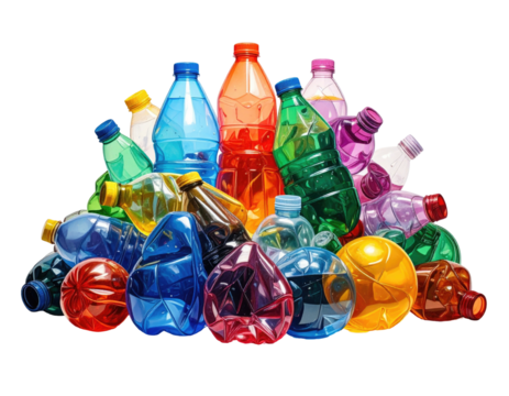 Colorful plastic bottles