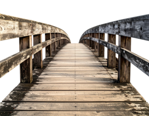 Wooden bridge perspective