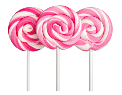 Three pink and white swirl lollipops (1)