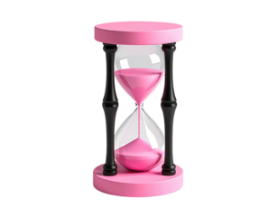Pink hourglass, 3D rendering
