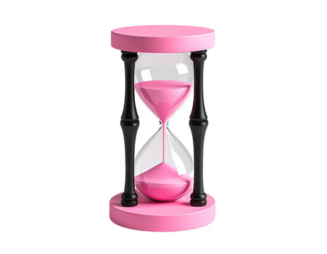 Pink hourglass, 3D rendering