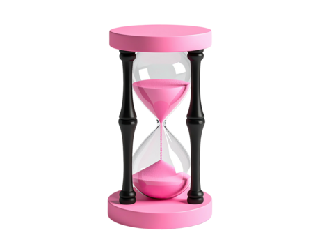 Pink hourglass, 3D rendering
