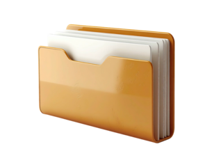 Orange folder with white documents