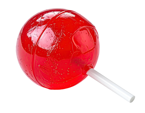 Red round lollipop on a stick