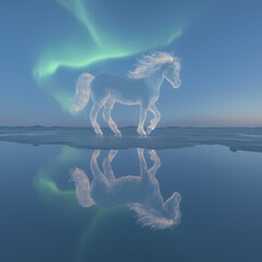 Fototapeta premium A supernatural image of a whole horse in motion.