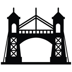 drawbridge silhouette vector icon