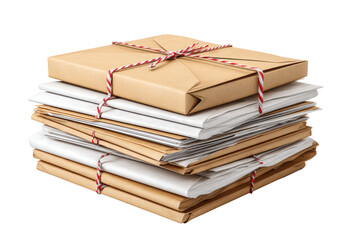 Stack of Papers Bundled Together isolated on transparent background Remove png, Clipping Path, pen tool