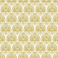 seamless golden damask pattern