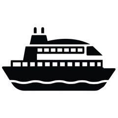 Obraz premium ferry silhouette vector icon