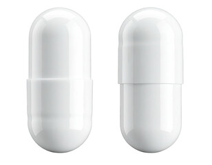 Two white oval capsules